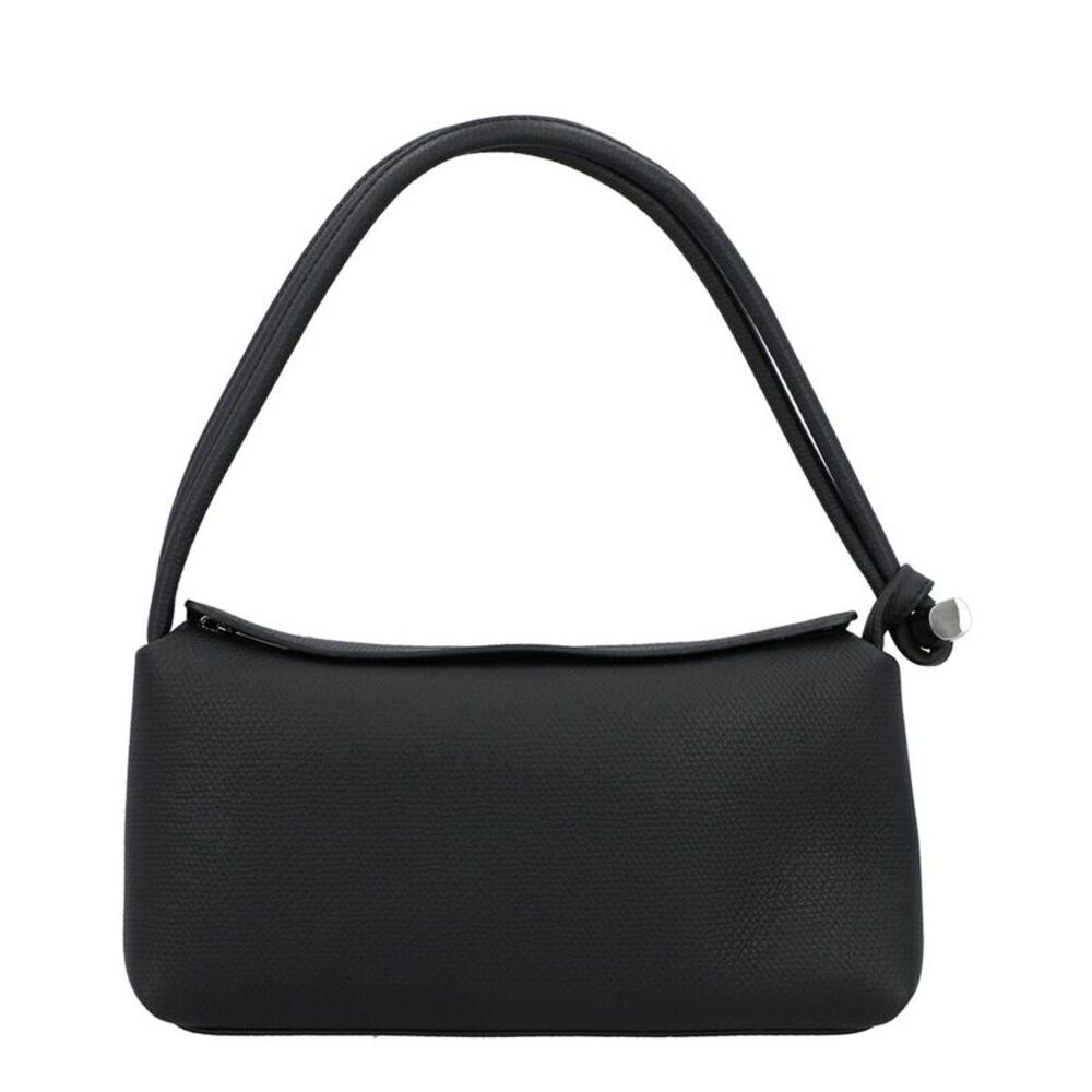 Longchamp Black Leather Top-Handle Shoulder Bag